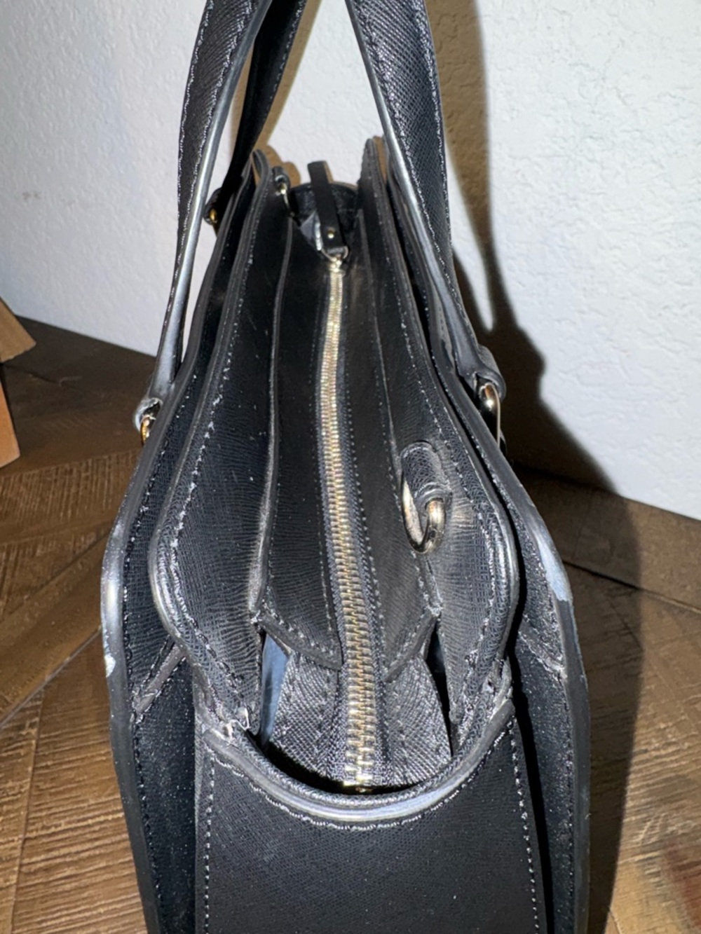 🥰Kate Spade New York Black Saffiano Leather Small Satchel Top Handle Bag - Picture 5 of 11